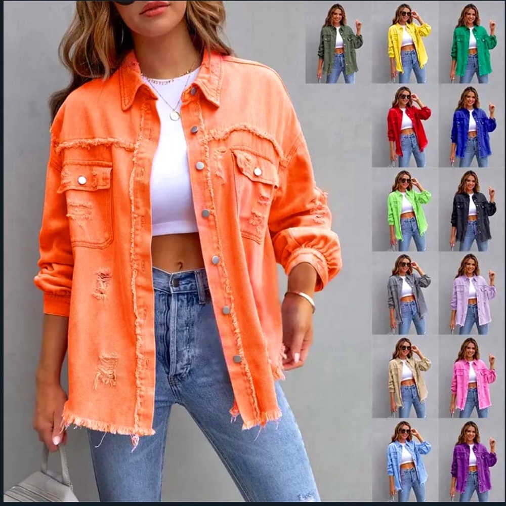 Ripped Distressed Denim Jacket